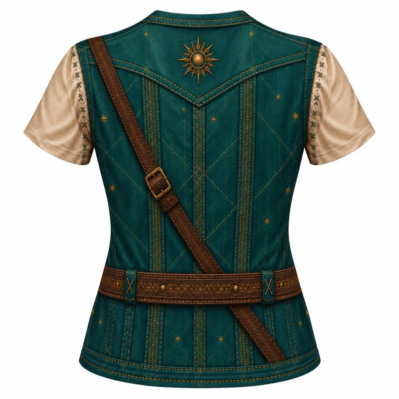 Green Vest Fairytale Adventurer Hero Costume All Over Women's T-Shirt Women's T-Shirts Old Glory