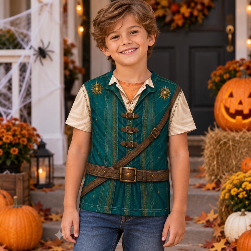 Green Vest Fairytale Adventurer Hero Costume All Over Toddler T-Shirt