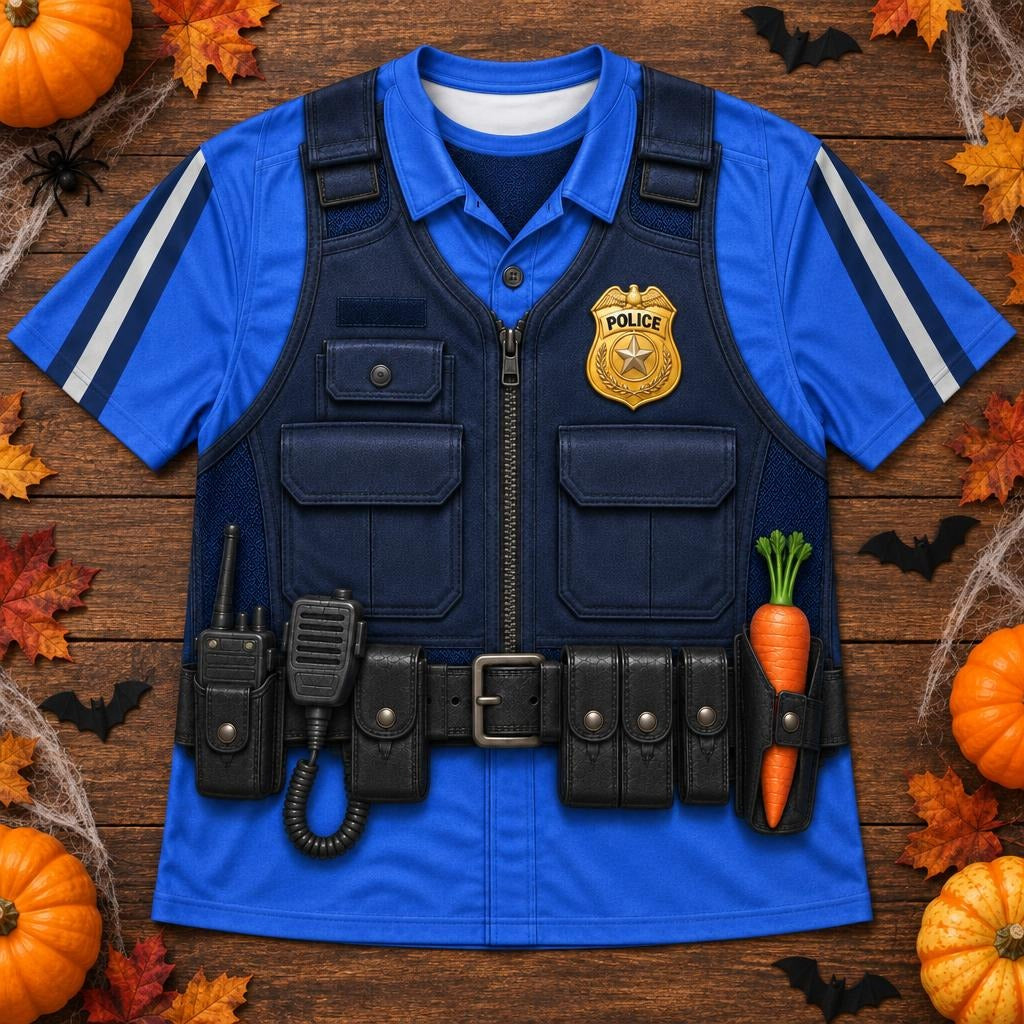 Bunny Police Officer Costume All Over Men's T-Shirt