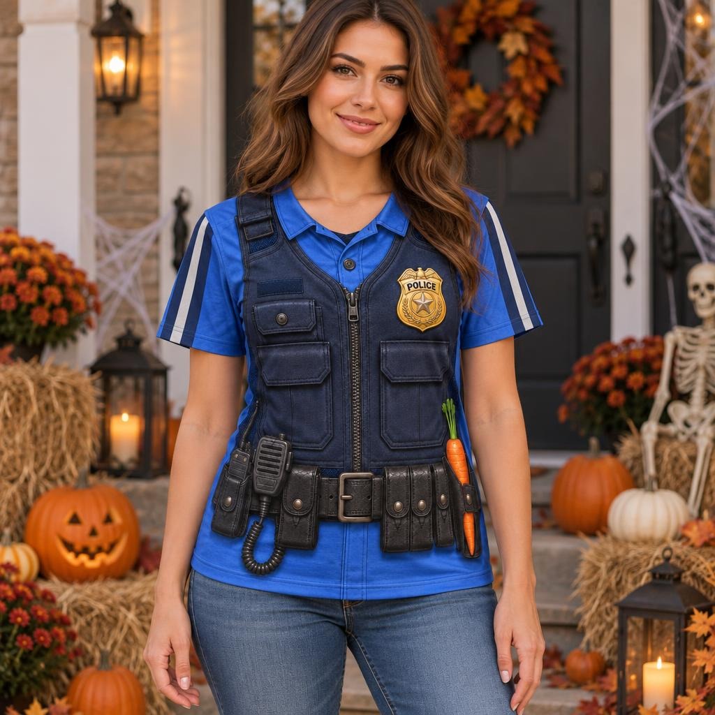Bunny Police Officer Costume All Over Women's T-Shirt