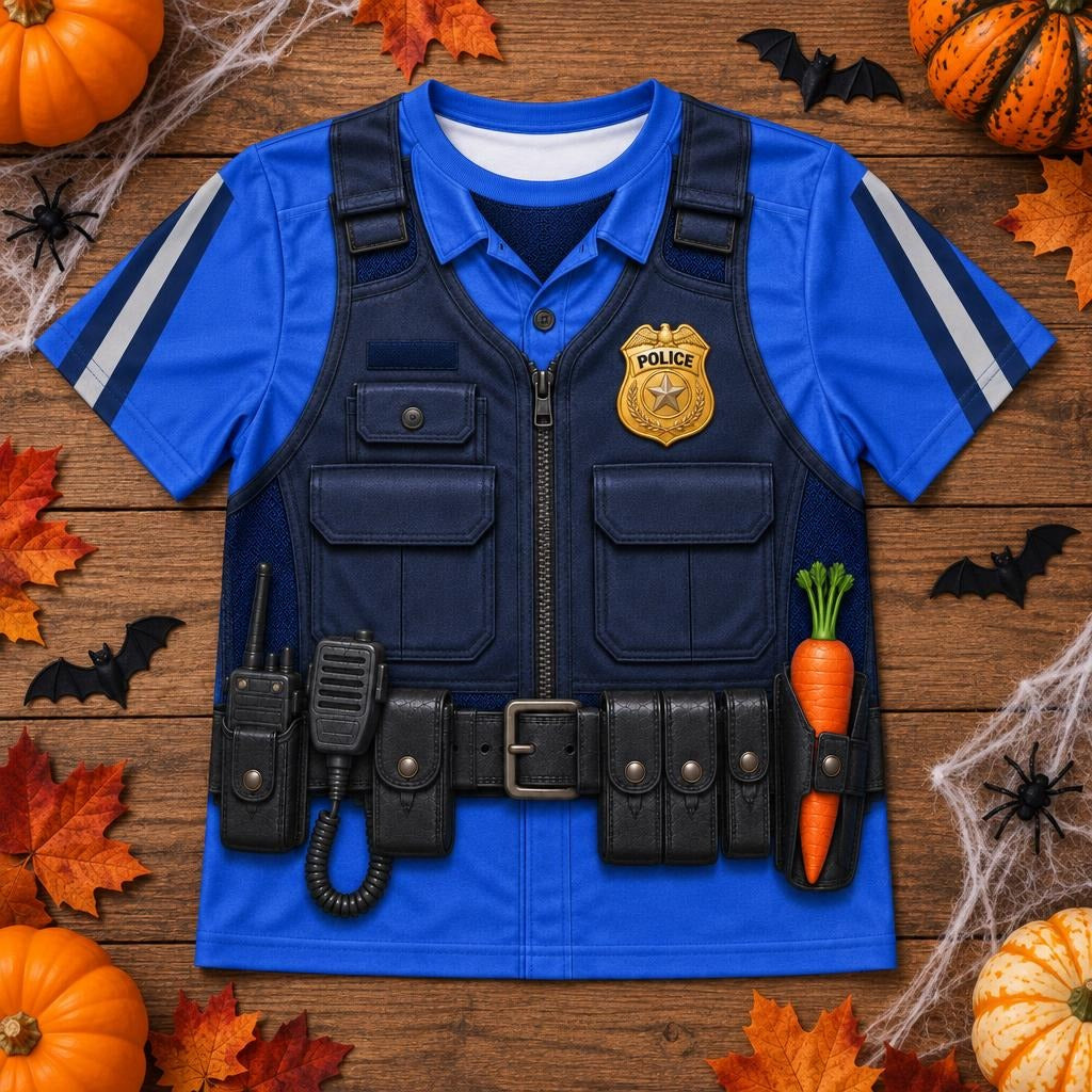 Bunny Police Officer Costume All Over Youth T-Shirt