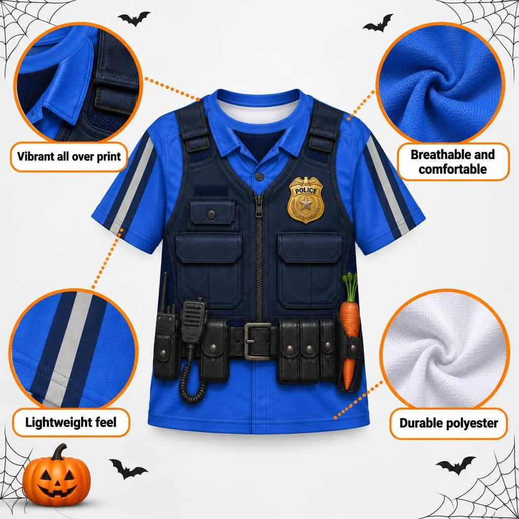 Bunny Police Officer Costume All Over Youth T-Shirt