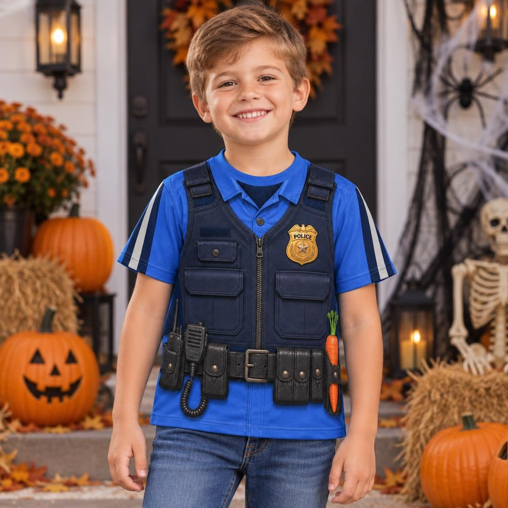 Bunny Police Officer Costume All Over Toddler T-Shirt