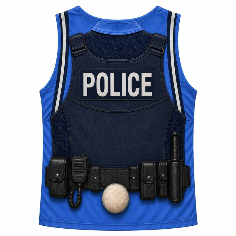 Bunny Police Officer Costume All Over Men's Tank Top Men's Tank Tops Old Glory