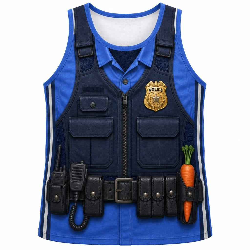 Bunny Police Officer Costume All Over Men's Tank Top