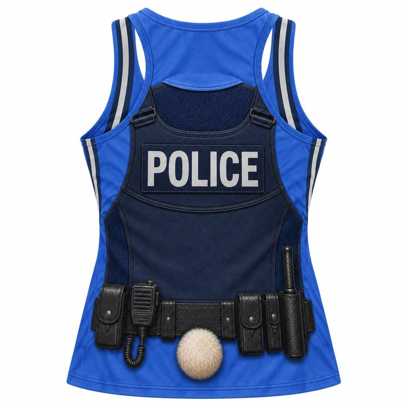 Bunny Police Officer Costume All Over Women's Racerback Tank Top Women's Tank Tops Old Glory
