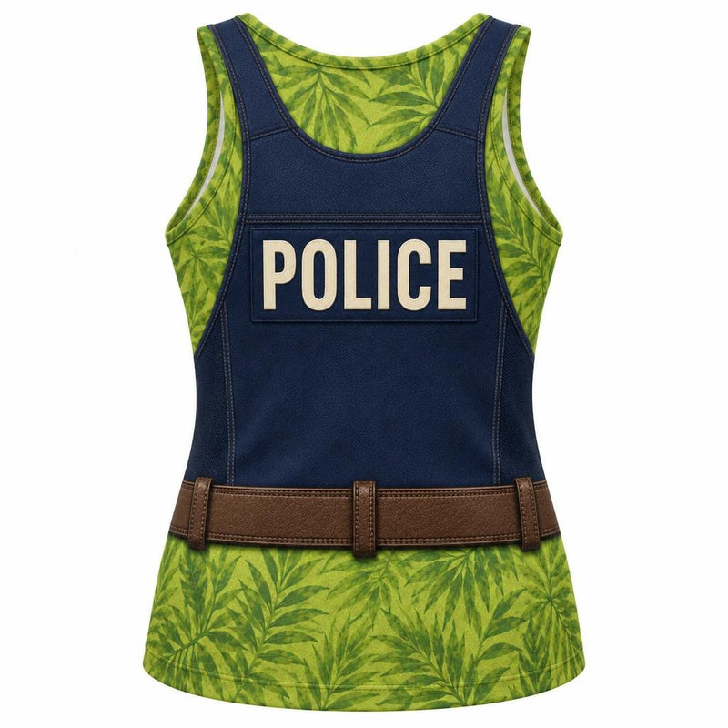 Fox Police Officer Costume All Over Women's Racerback Tank Top Women's Tank Tops Old Glory