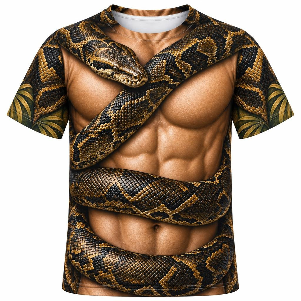Muscular Snake Charmer Costume All Over Youth T-Shirt