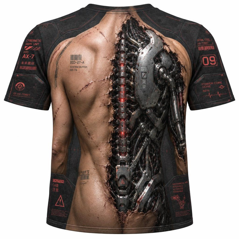 Battle-Damaged Cyborg Costume All Over Men's T-Shirt Men's T-Shirts Old Glory