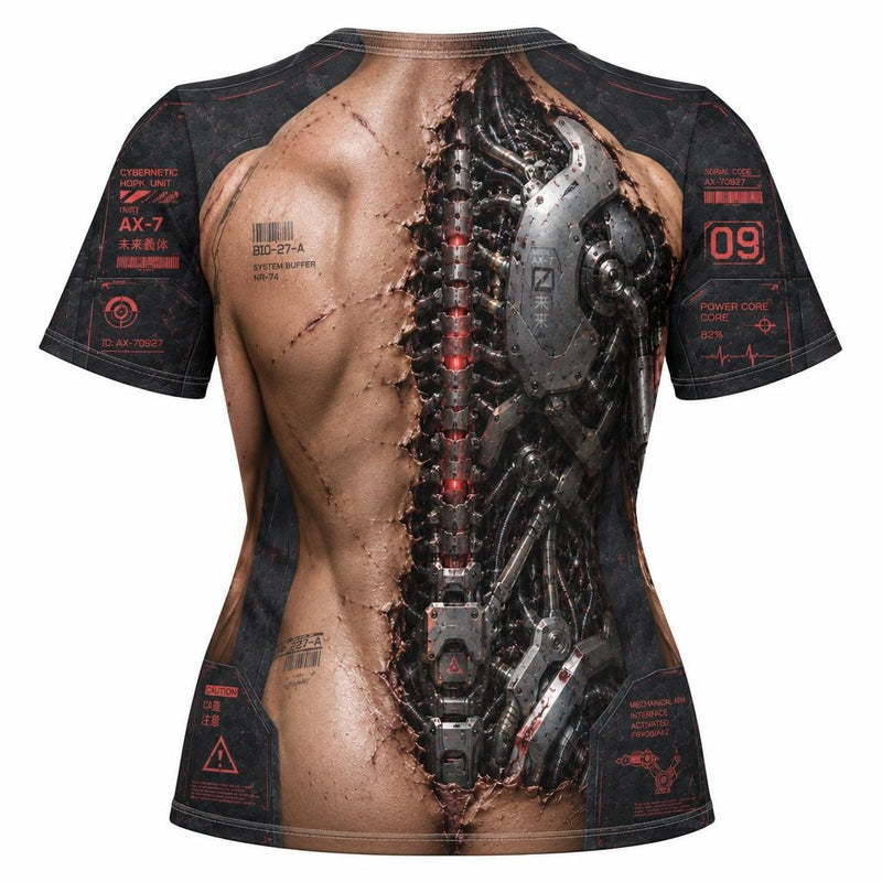 Battle-Damaged Cyborg Costume All Over Women's T-Shirt Women's T-Shirts Old Glory