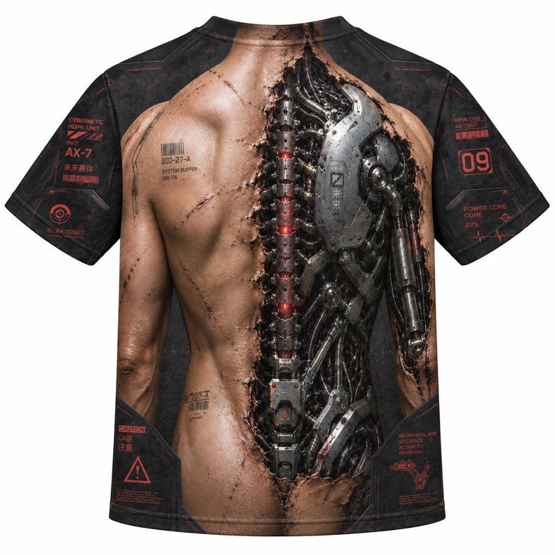Battle-Damaged Cyborg Costume All Over Youth T-Shirt Youth T-Shirts Old Glory