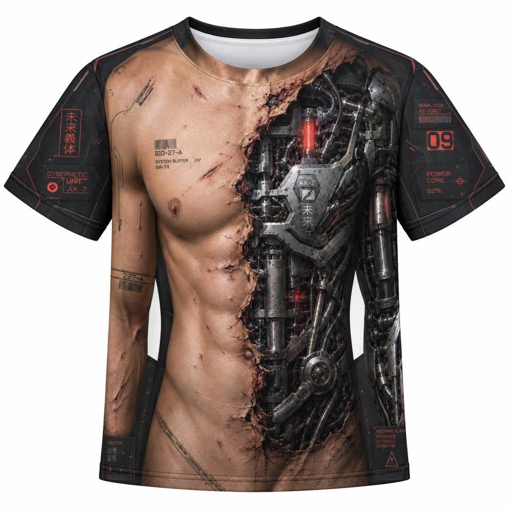 Battle-Damaged Cyborg Costume All Over Youth T-Shirt