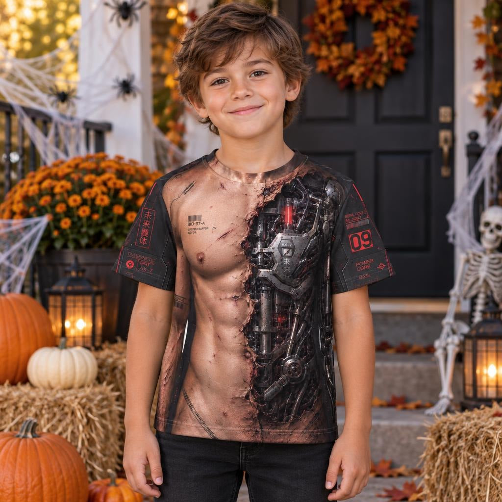 Battle-Damaged Cyborg Costume All Over Toddler T-Shirt