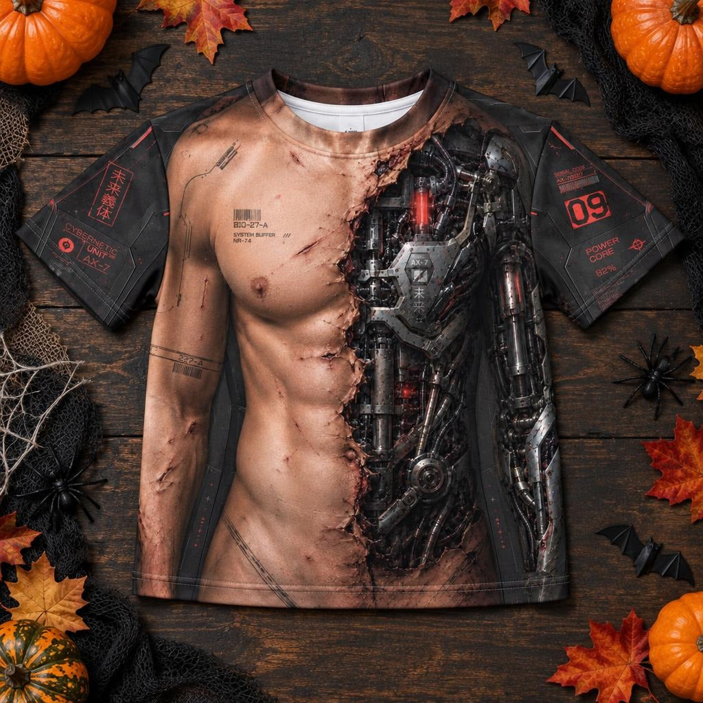 Battle-Damaged Cyborg Costume All Over Toddler T-Shirt