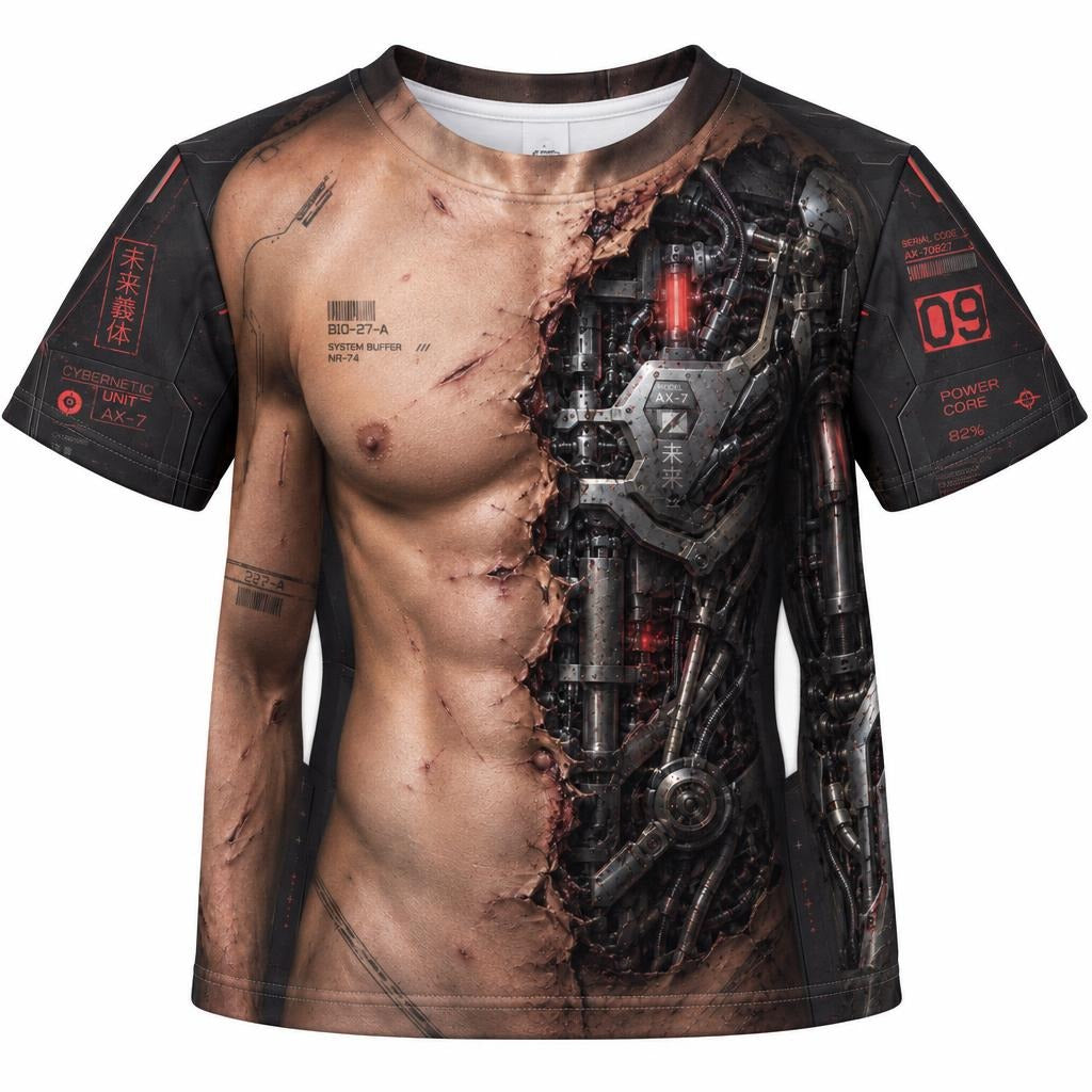 Battle-Damaged Cyborg Costume All Over Toddler T-Shirt