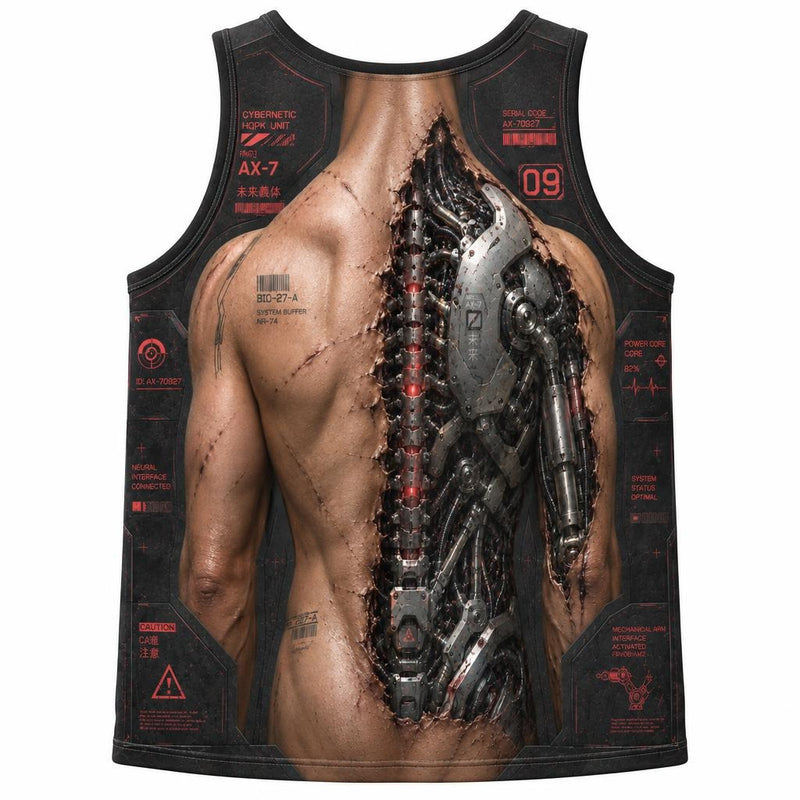 Battle-Damaged Cyborg Costume All Over Men's Tank Top Men's Tank Tops Old Glory