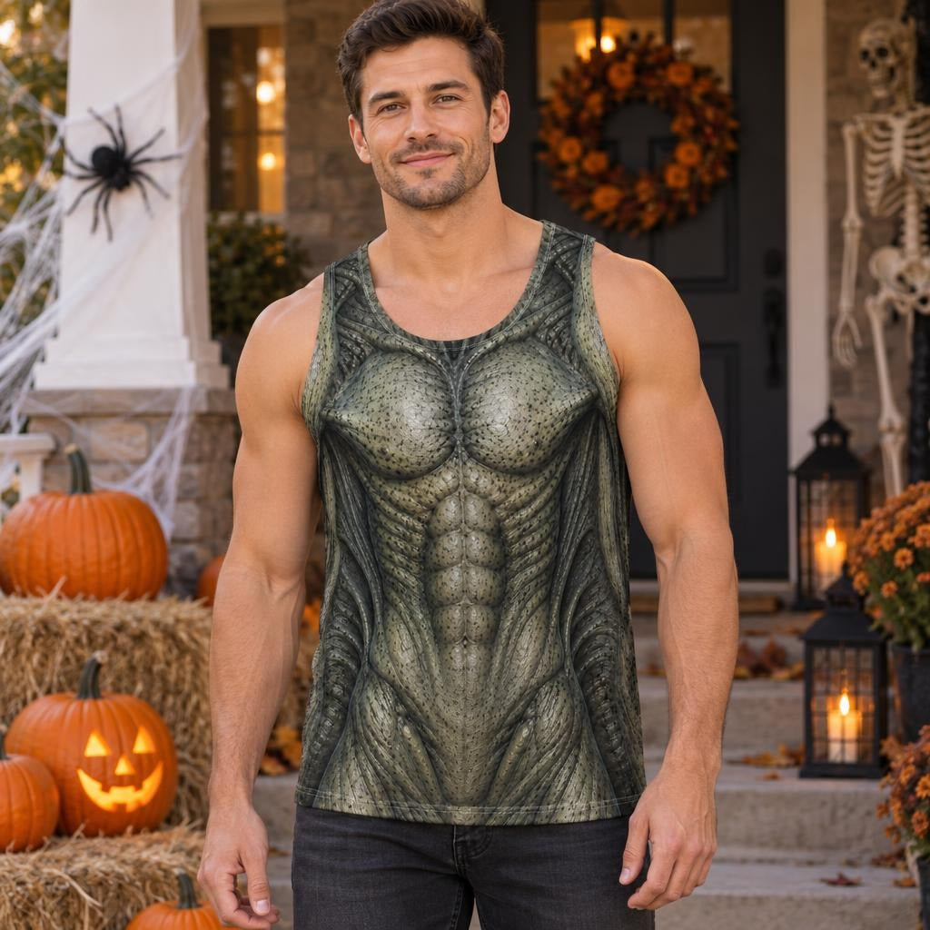 Gray Alien Creature Costume All Over Men's Tank Top