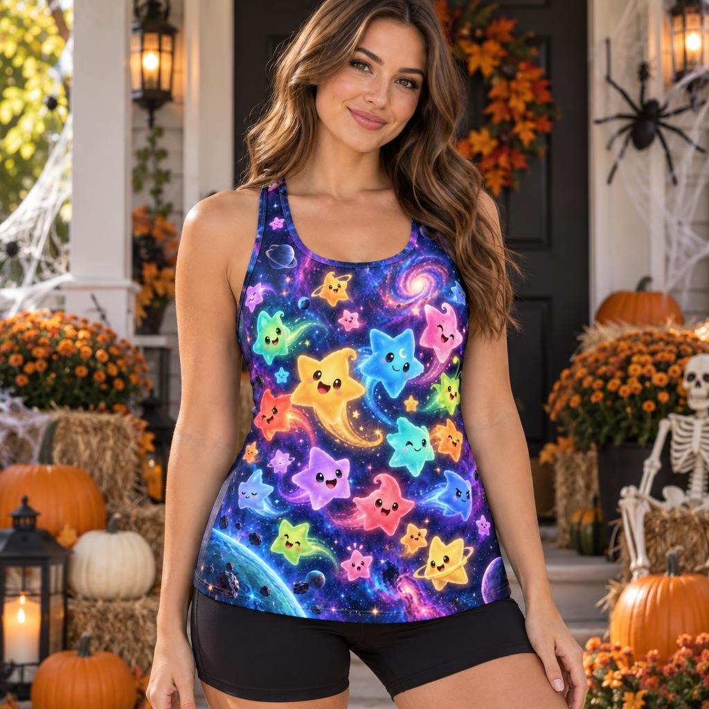 Cosmic Star Quest All Over Women's Racerback Tank Top