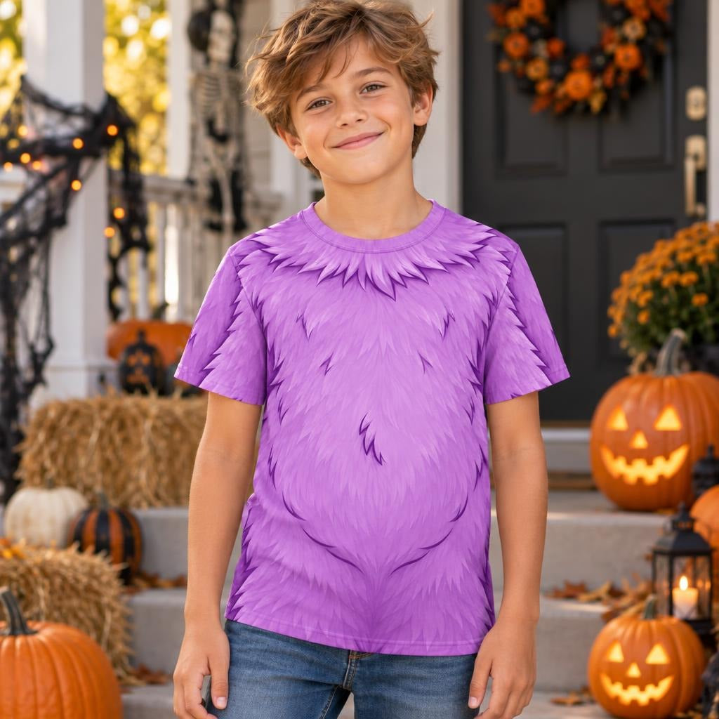 Oddly Adorable Purple Monster All Over Youth T-Shirt