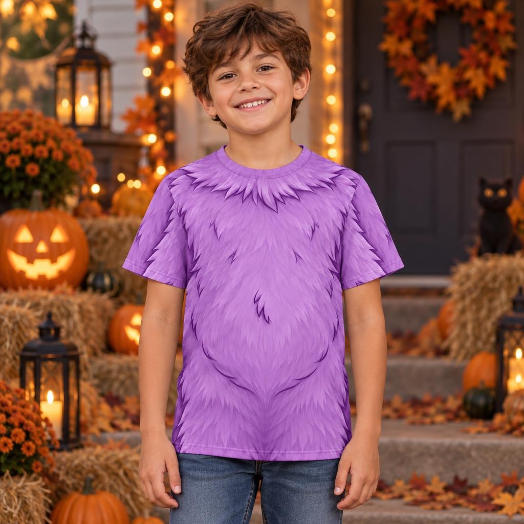 Oddly Adorable Purple Monster All Over Youth T-Shirt