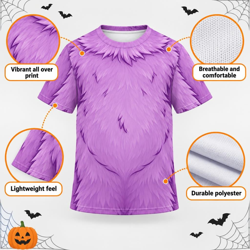 Oddly Adorable Purple Monster All Over Youth T-Shirt