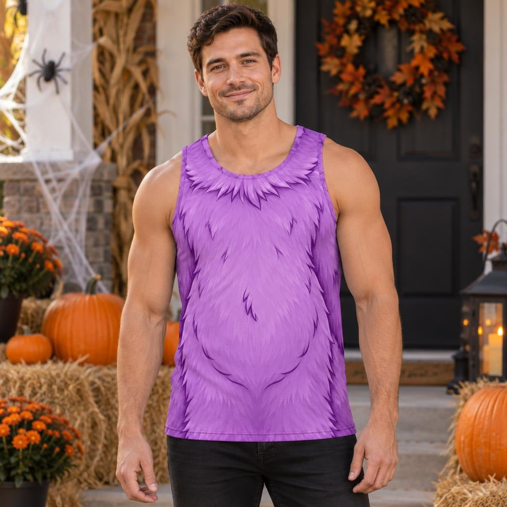 Oddly Adorable Purple Monster All Over Men's Tank Top