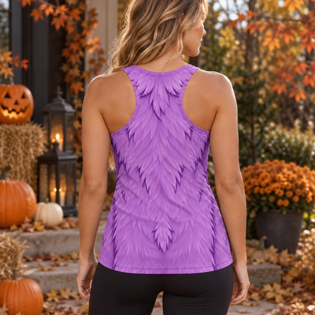 Oddly Adorable Purple Monster All Over Women's Racerback Tank Top
