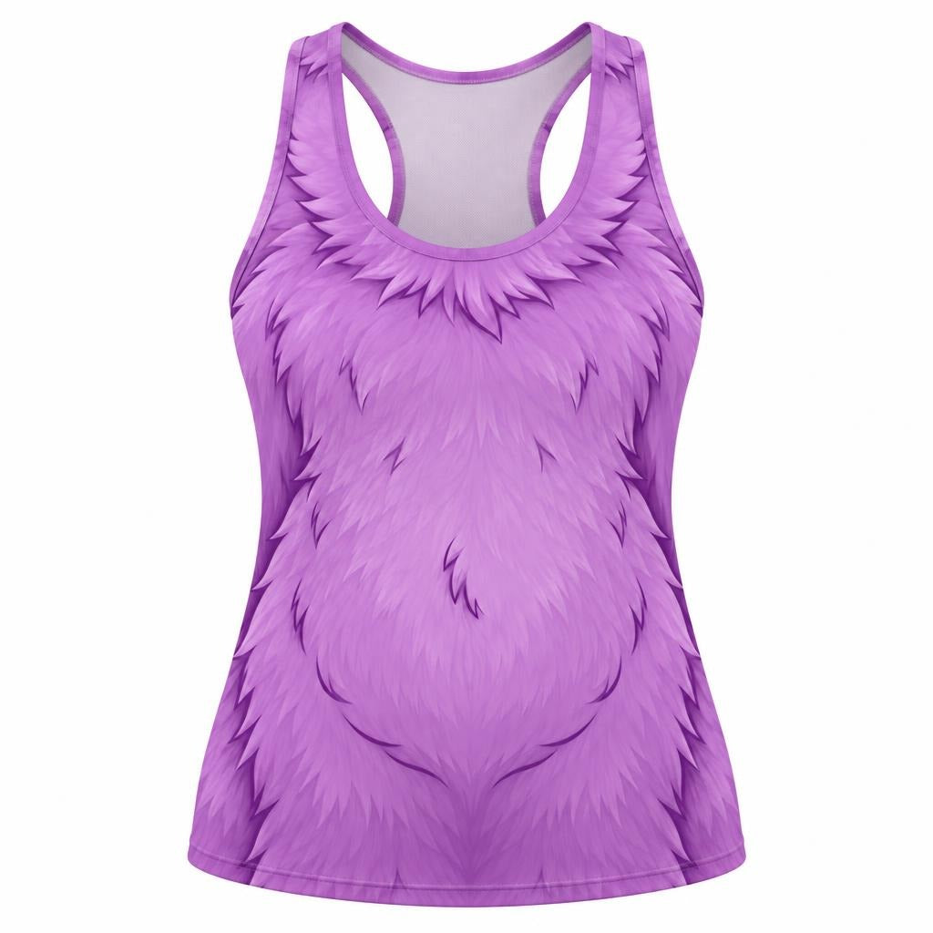 Oddly Adorable Purple Monster All Over Women's Racerback Tank Top
