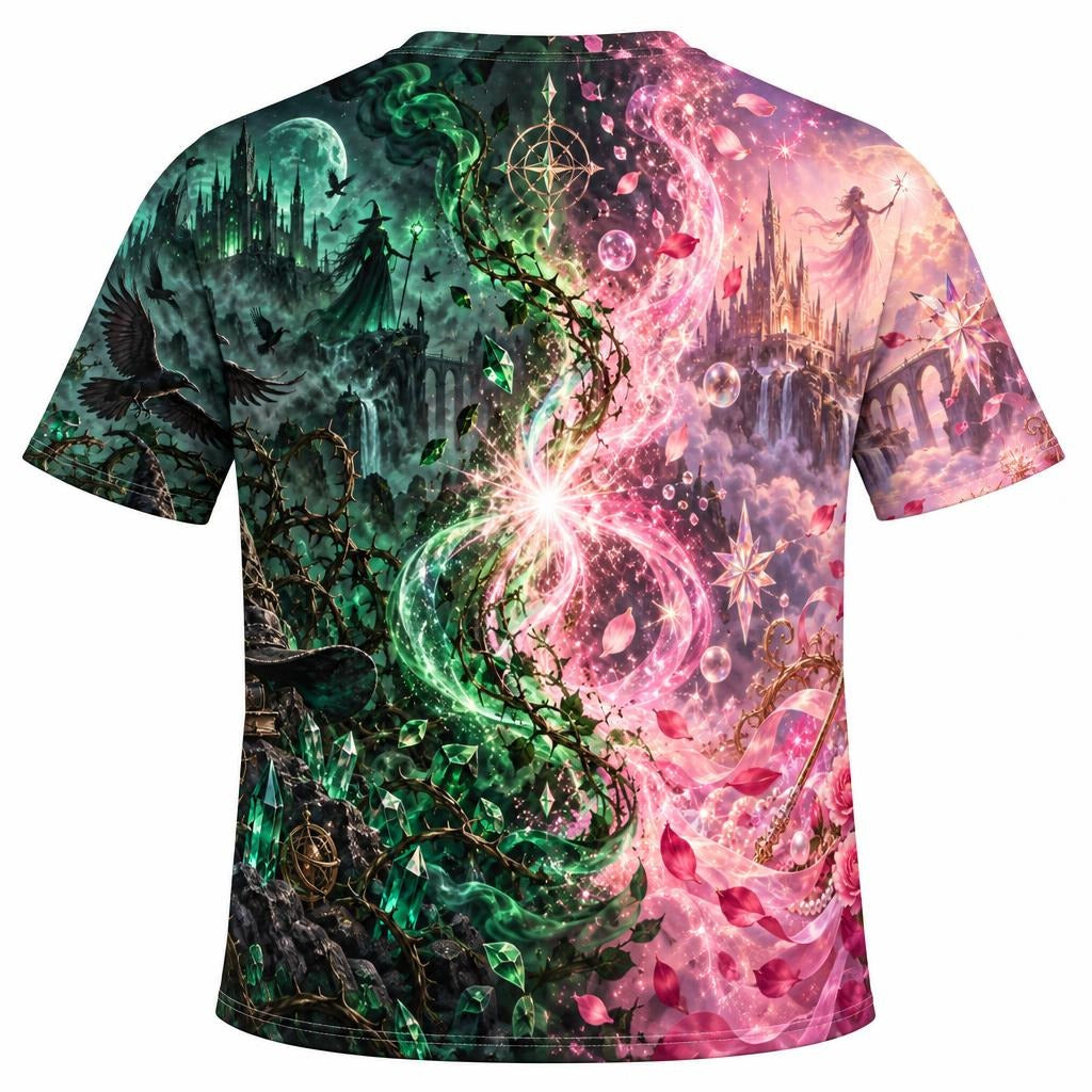 Pink & Green Witch Enchantment All Over Men's T-Shirt