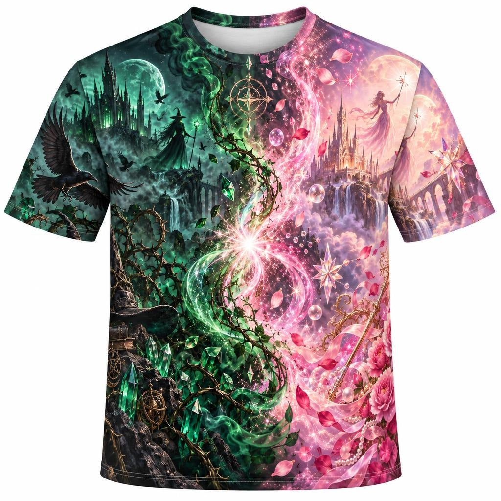 Pink & Green Witch Enchantment All Over Men's T-Shirt