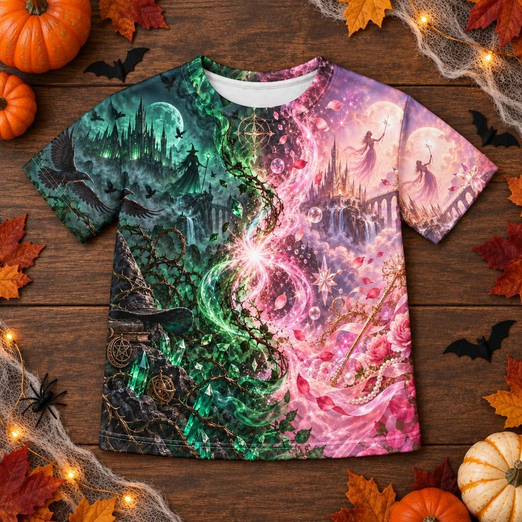 Pink & Green Witch Enchantment All Over Toddler T-Shirt