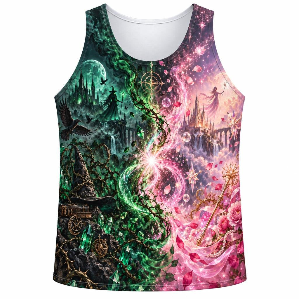 Pink & Green Witch Enchantment All Over Men's Tank Top