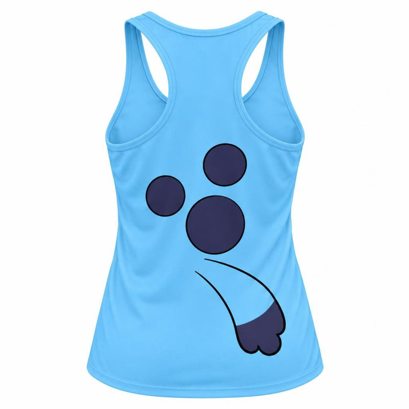 Big Blue Pup Costume All Over Women's Racerback Tank Top Women's Tank Tops Old Glory