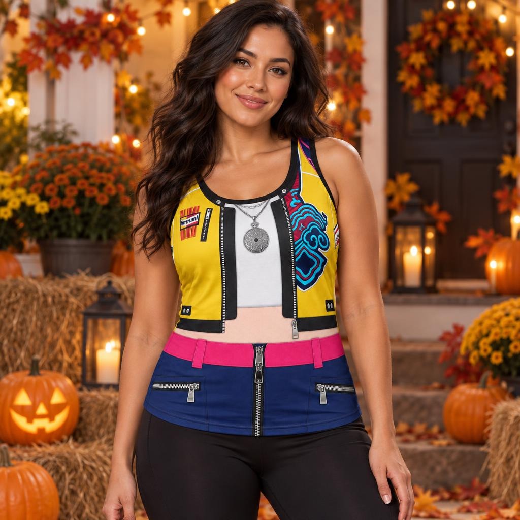 Golden Beat Fighter Costume All Over Women's Racerback Tank Top