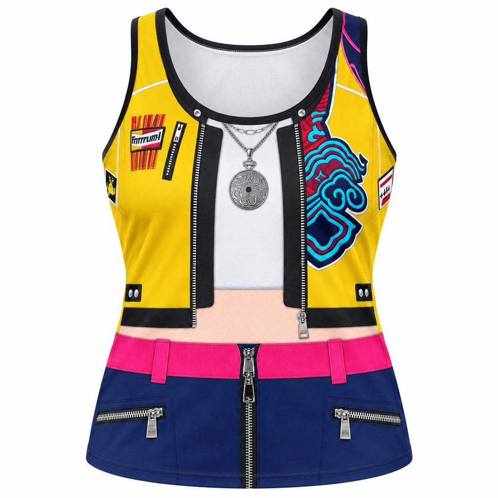 Golden Beat Fighter Costume All Over Women's Racerback Tank Top