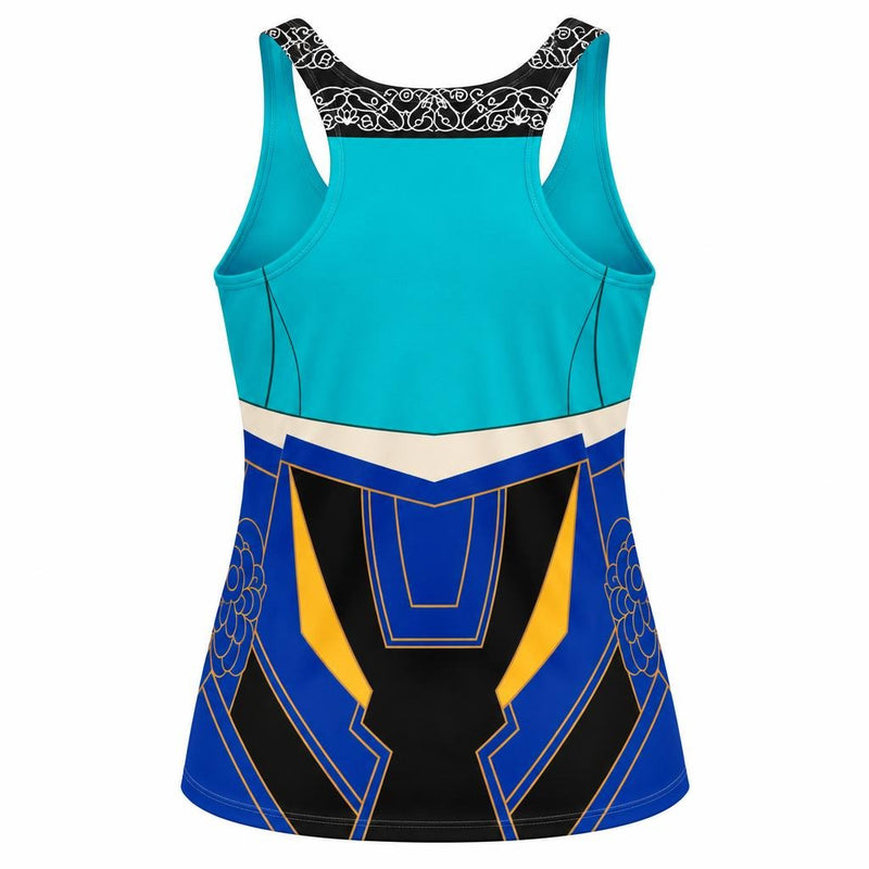 Lotus Rhythm Warrior Costume All Over Women's Racerback Tank Top Women's Tank Tops Old Glory