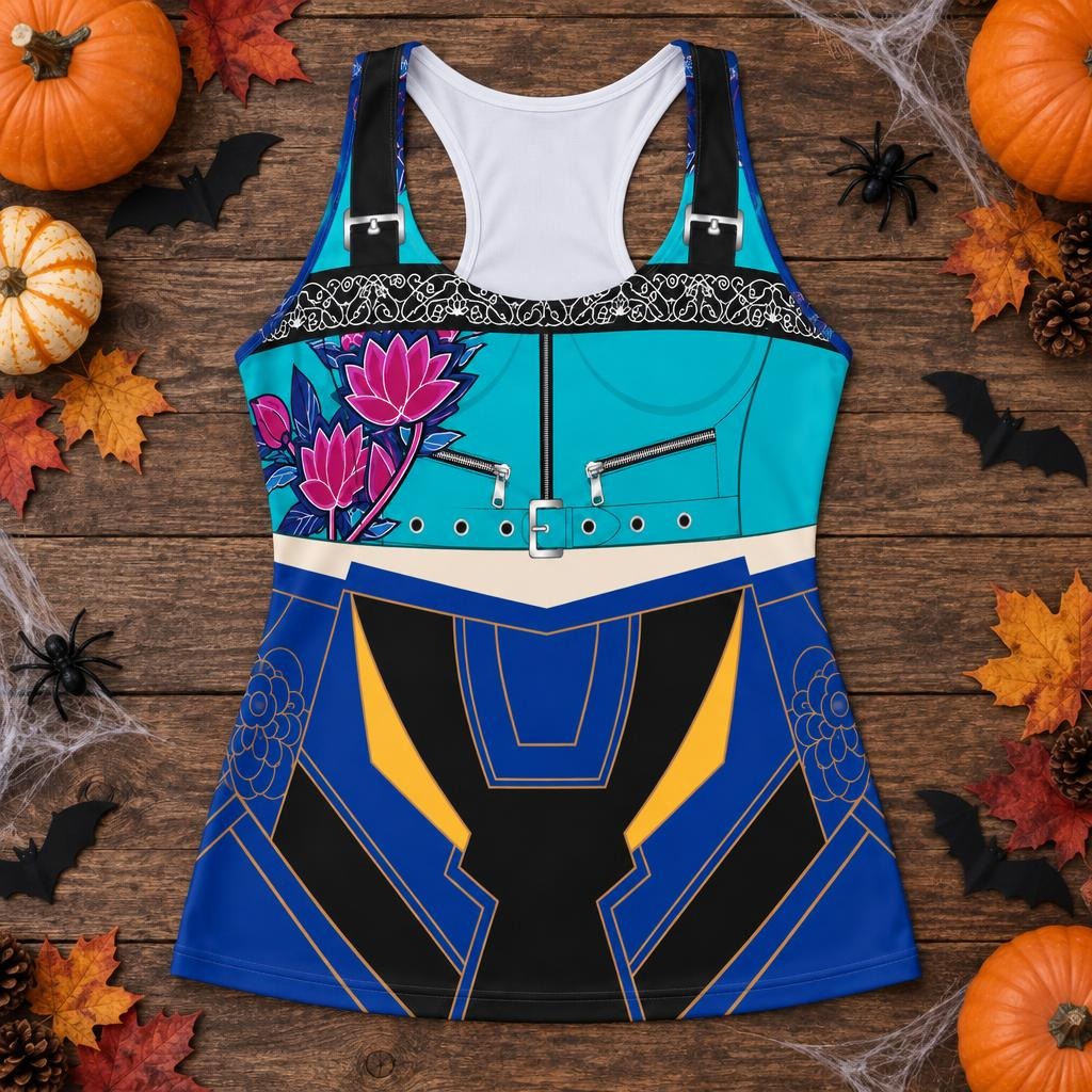 Lotus Rhythm Warrior Costume All Over Women's Racerback Tank Top