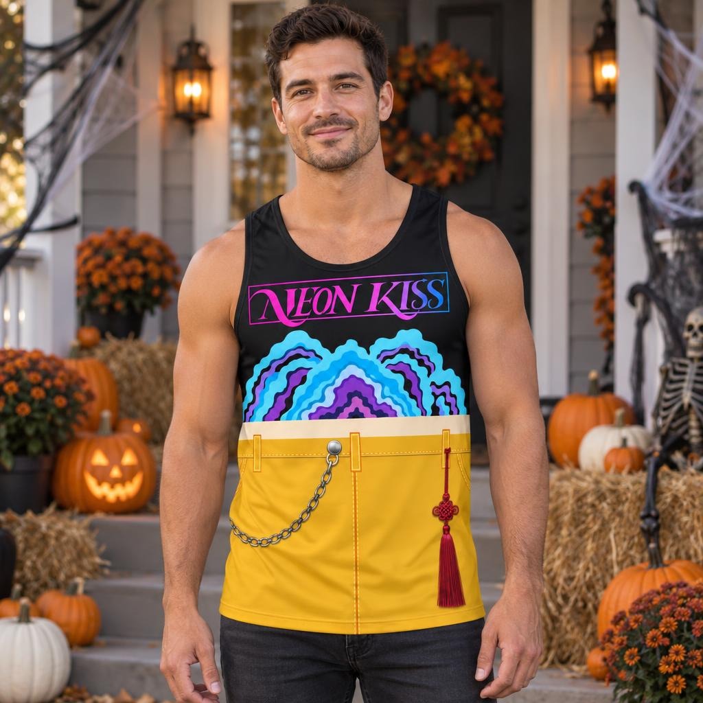 Neon Spirit Pop Star Costume All Over Men's Tank Top