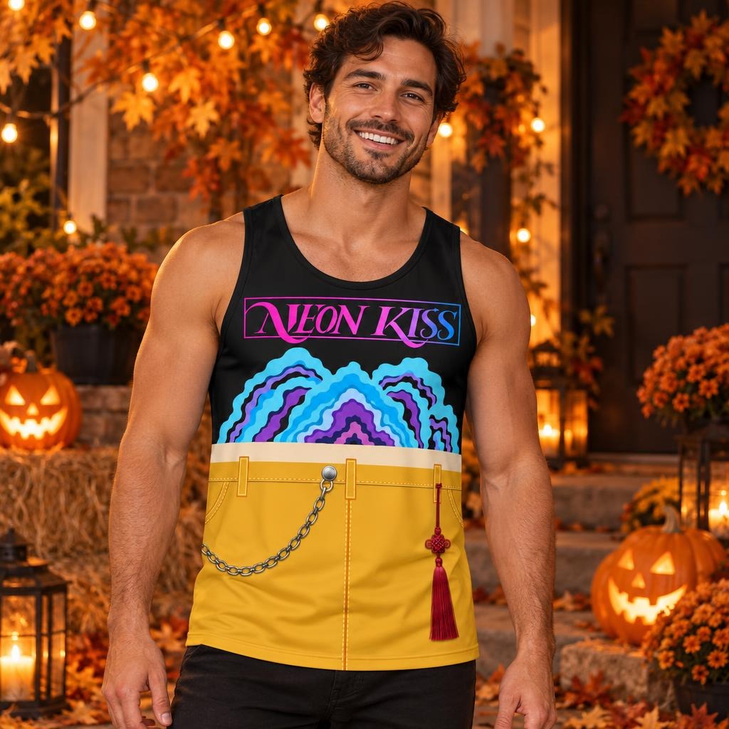 Neon Spirit Pop Star Costume All Over Men's Tank Top