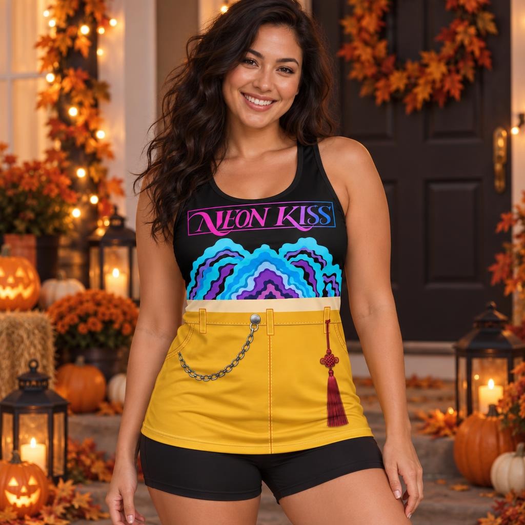 Neon Spirit Pop Star Costume All Over Women's Racerback Tank Top