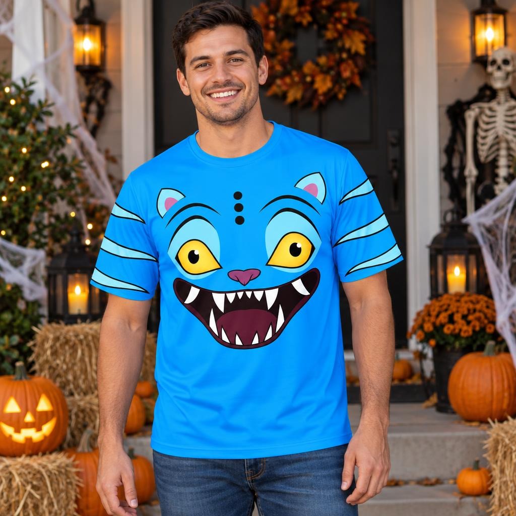 Blue Mischief Tiger Costume All Over Men's T-Shirt