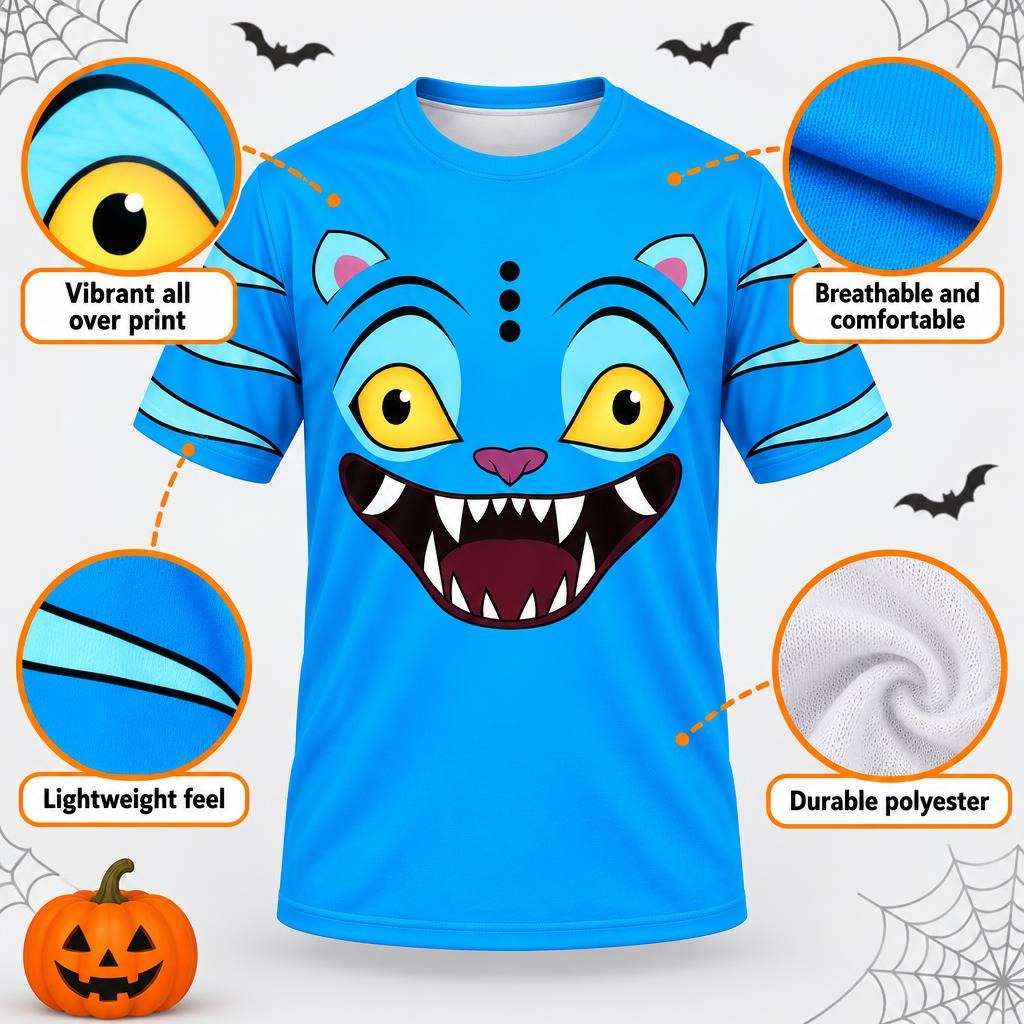 Blue Mischief Tiger Costume All Over Men's T-Shirt