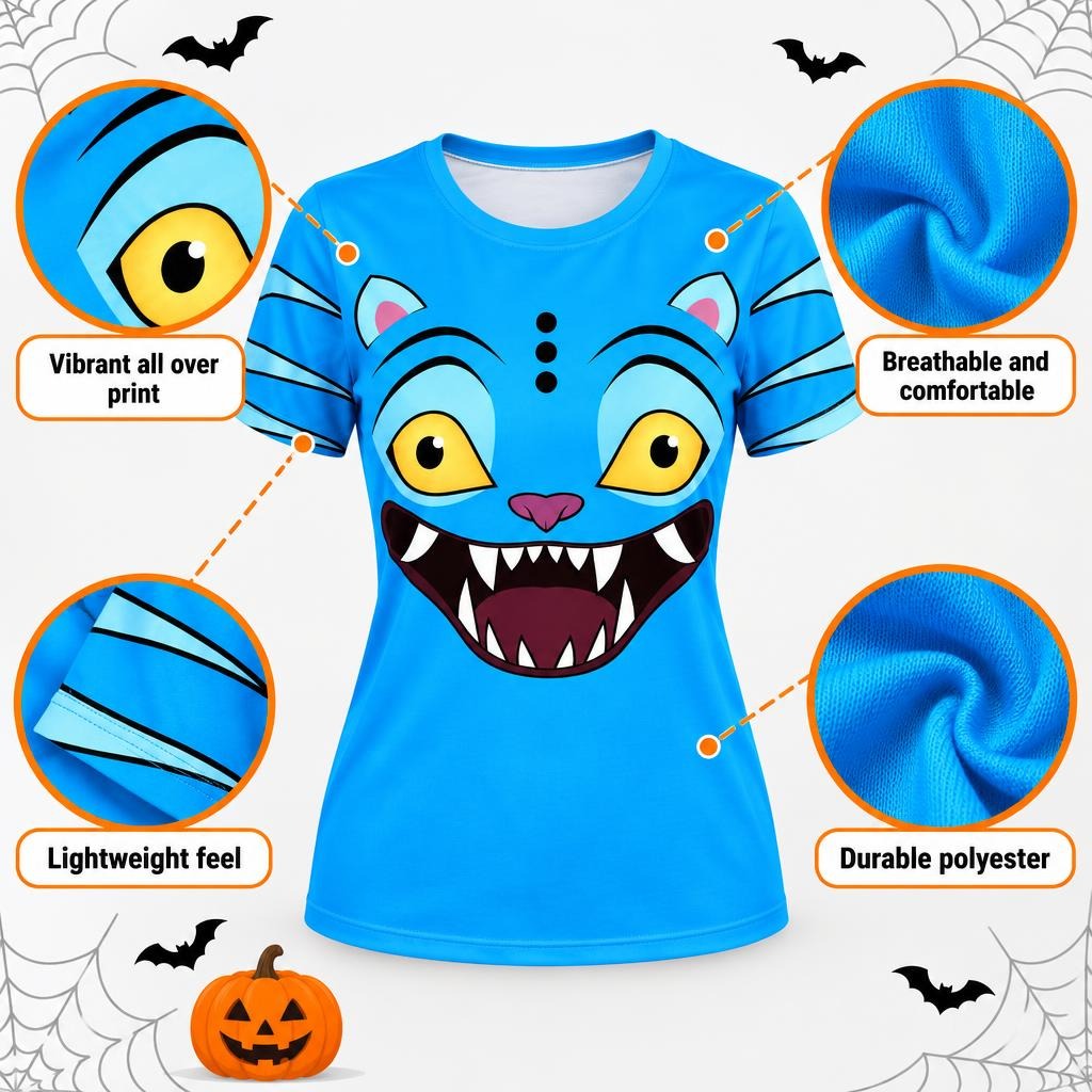 Blue Mischief Tiger Costume All Over Women's T-Shirt