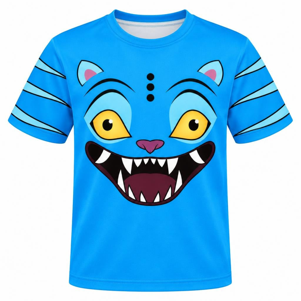 Blue Mischief Tiger Costume All Over Youth T-Shirt