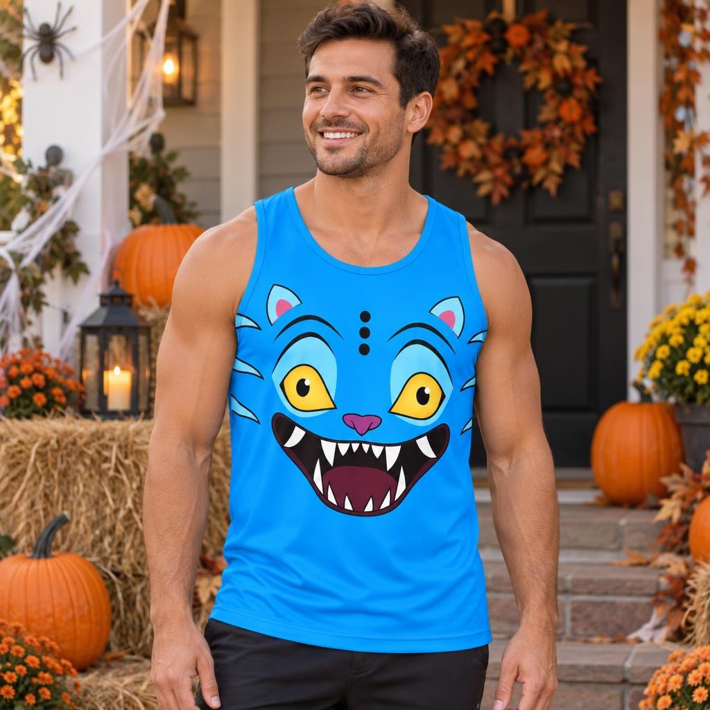 Blue Mischief Tiger Costume All Over Men's Tank Top