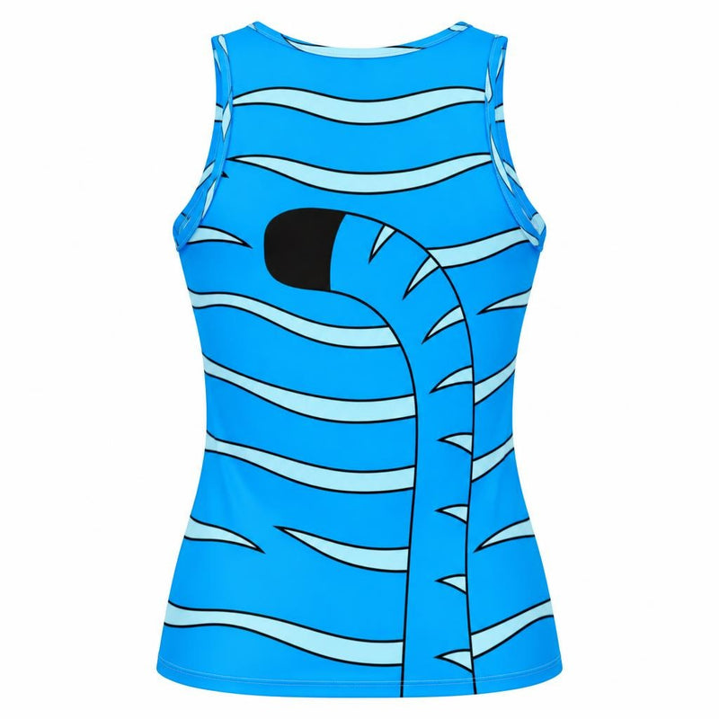 Blue Mischief Tiger Costume All Over Women's Racerback Tank Top Women's Tank Tops Old Glory