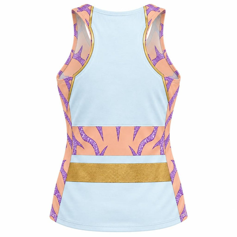 Moonlit Idol Warrior Costume All Over Women's Racerback Tank Top Women's Tank Tops Old Glory
