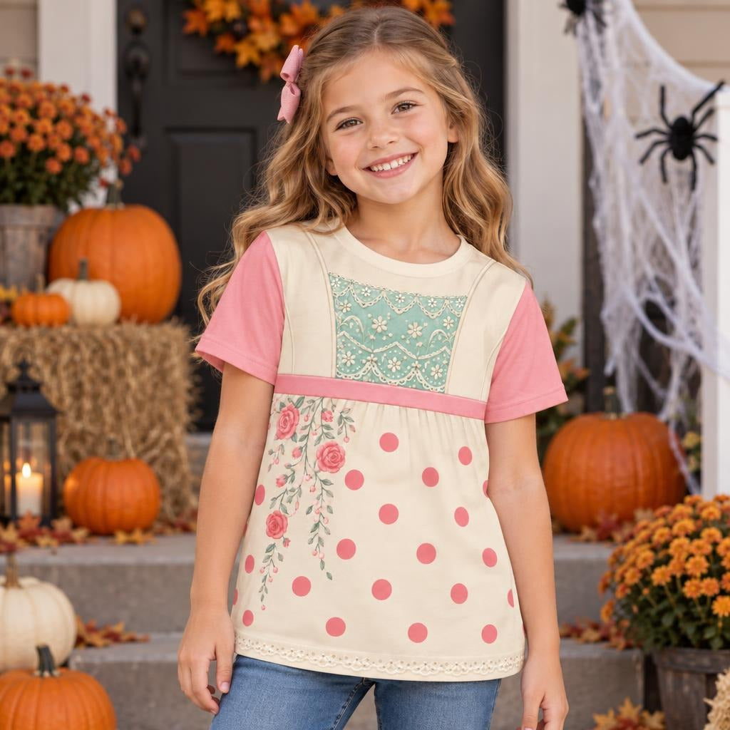 Pink Shepherdess Costume All Over Youth T-Shirt