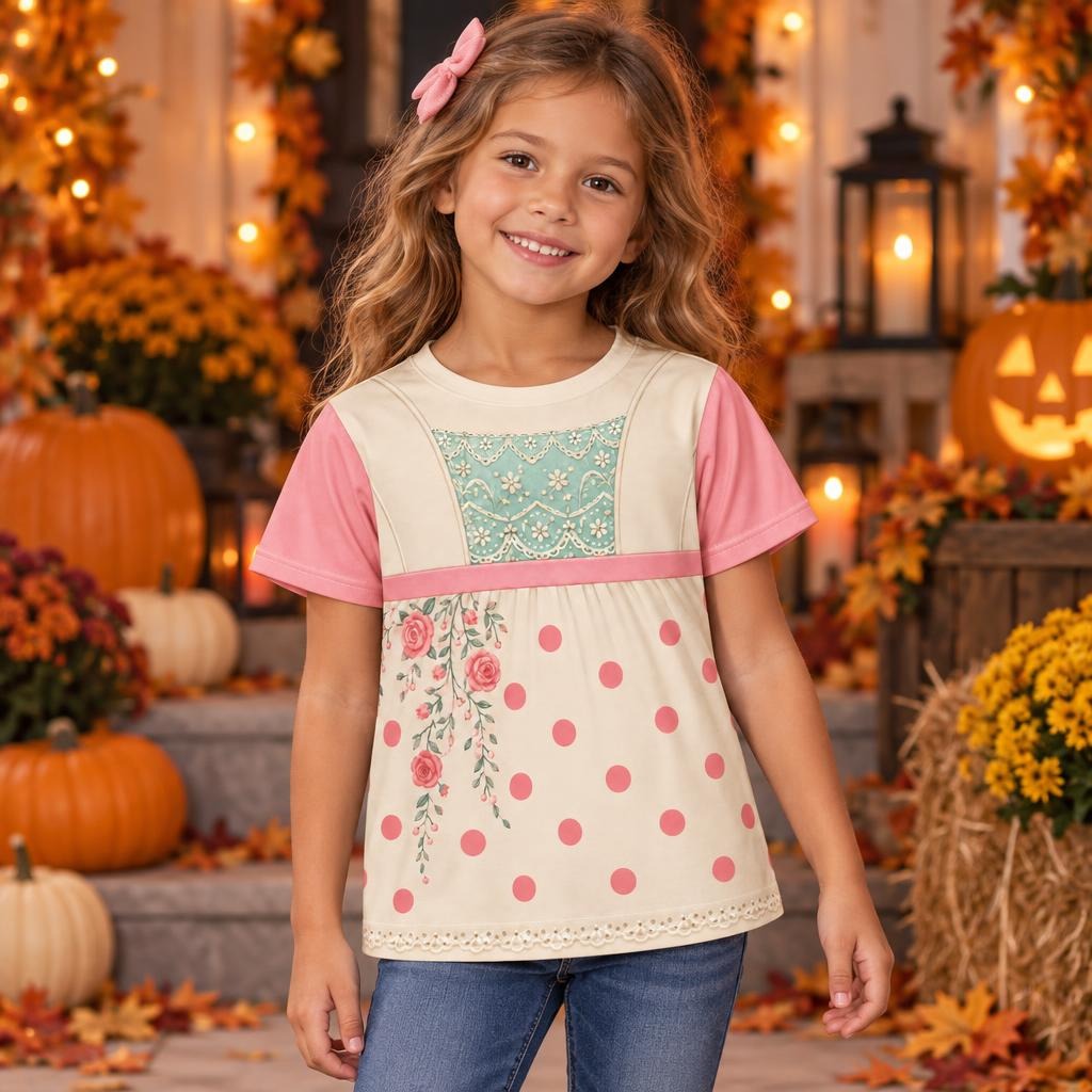 Pink Shepherdess Costume All Over Youth T-Shirt