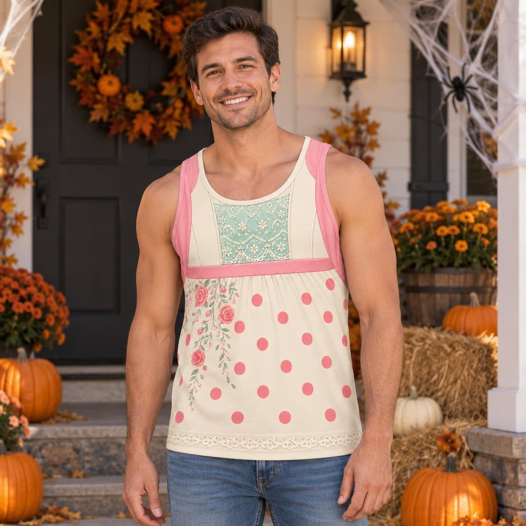 Pink Shepherdess Costume All Over Men's Tank Top
